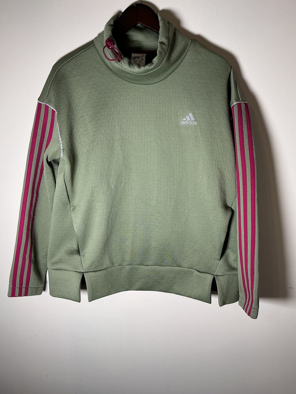 Adidas Women's Dark Green & Pink AEROREADY Gym Sweatshirt Jacket